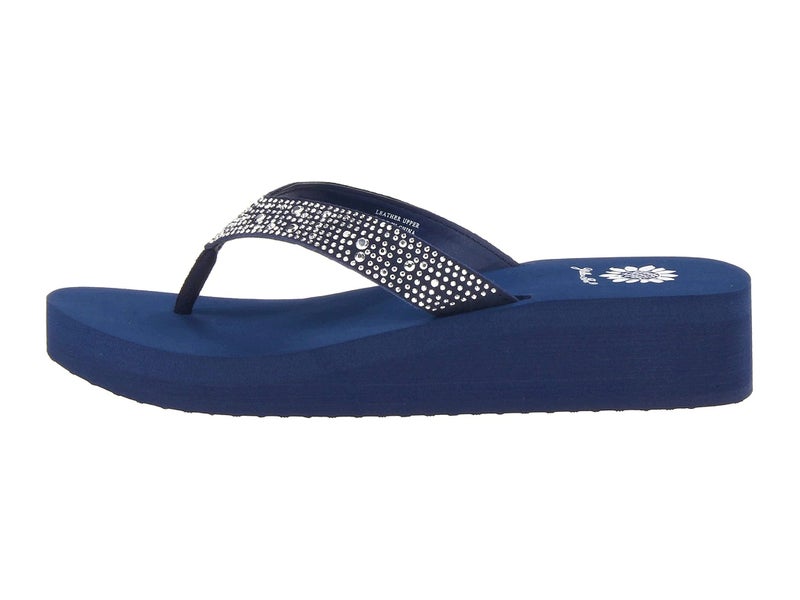 Yellow Box Women's Africa Wedge Flip Flop, Navy, 9 M US - Image 3
